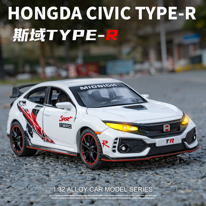 合金車模1：32 Honda 思域發聲燈光回力玩具汽車音樂模型擺件藏品