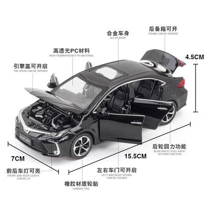 合金車模1：32 Toyota Corolla 聲光回力玩具汽車音樂模型擺件