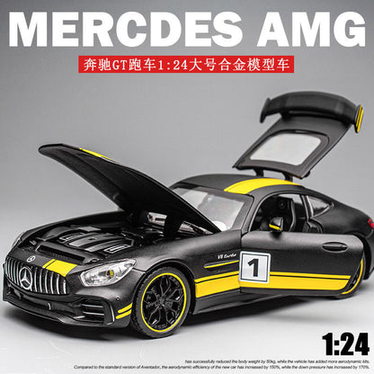 合金汽車模型1：24 Daben GT跑車聲光回拉玩具汽車音樂模型裝飾品批發代批發