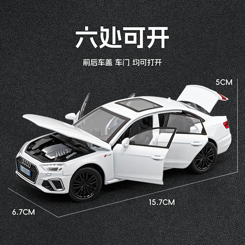 合金车模1:32 Audi A4汽车声光回力玩具车音效模型摆件代发批发