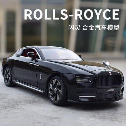 合金汽車模型1：24 Rouse Shining 新能源跑車聲光回力玩具汽車音樂模型裝飾品