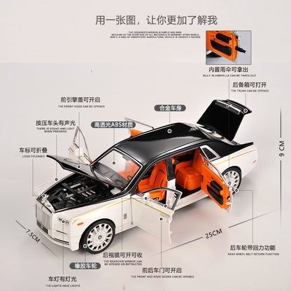 合金車模1比20 Rolls-Royce 幻影特別版帶聲光回力玩具汽車音樂模型擺件