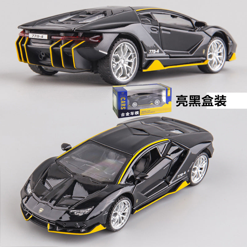 合金車模 Rambo LP770跑車回力3開門男孩玩具車聲光模型擺件收藏